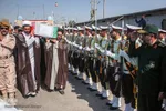 مراسم استقبال از پیکرهای 44 شهید تازه تفحص شده دوران دفاع مقدس در مرز بین المللی شلمچه برگزار شد