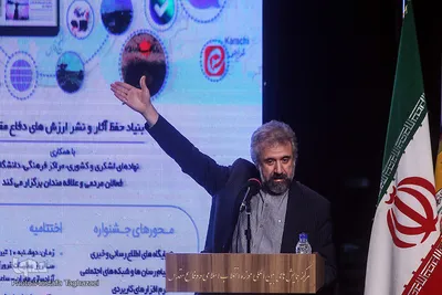 امیر خوراکیان، معاون مرکز ملی فضای مجازی در جشنواره ملی فعالان دفاع مقدس و مقاومت در فضای مجازی