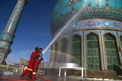 آیین شست و شوی گنبد مسجد جمکران