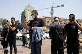 مراسم عزاداری ظهر تاسوعای حسینی در چهارراه گلوبندک
