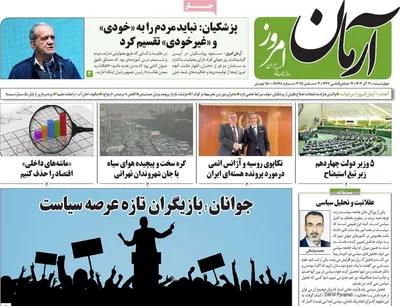 صفحه نخست روزنامه‌های چهارشنبه ۱۲ آذر ۱۴۰۴