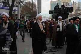 مراسم تشییع پیکر آیت‌الله سیدمحمدمهدی خلخالی در مشهد مقدس