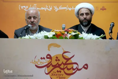 حجت‌الاسلام و المسلمین گنابادنژاد، رئیس فرهنگی استان قدس رضوی و سید احمد میرعلایی، دبیر جشنواره 