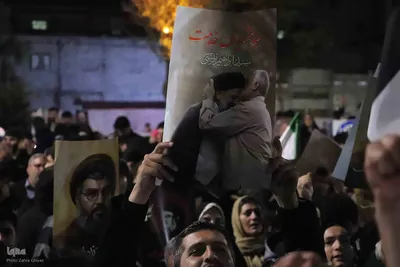 شادی مردم تبریز پس از حمله ایران به اسرائیل‎