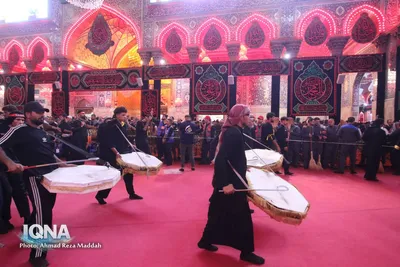 حضور دسته جات عزاداری در بین الحرمین در آستانه اربعین حسینی