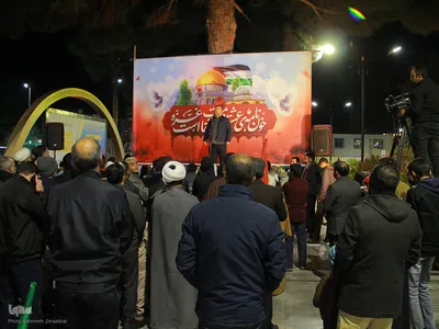 اجتماع مردمی شهر بیرجند و جشن پیروزی مردم غزه
