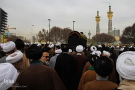 مراسم تشییع پیکر آیت‌الله سیدمحمدمهدی خلخالی در مشهد مقدس