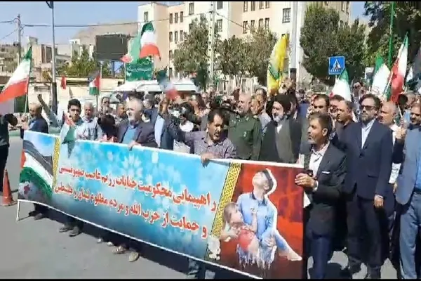 راهپیمایی ضدصهیونیستی نمازگزاران در شهرکرد + فیلم و عکس