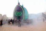 عکس | عزاداری و نخل‌برداری هیئت فرات یزد