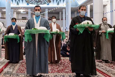 مراسم عمامه گذاری طلاب در اعیاد شعبانیه‎‎
