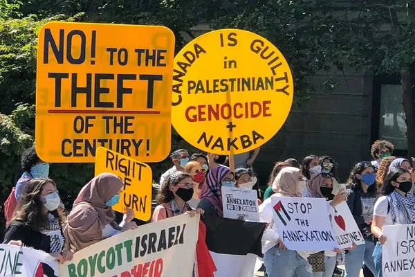 Vancouver'da Filistin'e destek amaçlı bir miting düzenleniyor