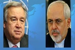 ظریف اور سربراہ اقوام متحدہ کا یمن میں انسانہ دوستانہ امداد کی ترسیل پر زور