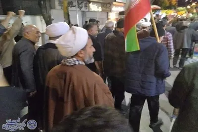موج پنجاه و هفتمین شب اجتماع مردم  بابلسر  در  میدان شهدای بیت المقدس