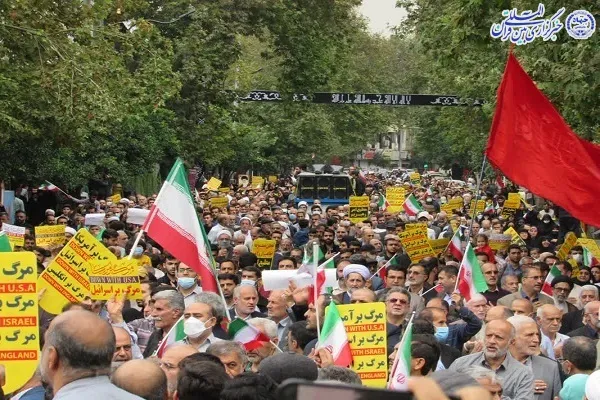 راهپیمایی مردم ساری علیه حمله تروریستی عوامل استکبار در شیراز و آمل