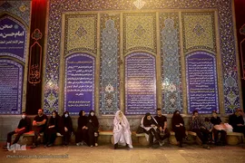 مراسم عزاداری چهارمین شب دهه اول محرم در صحن امام حسین(ع) حرم مطهر حضرت عبدالعظیم حسنی(ع) در شهر ری