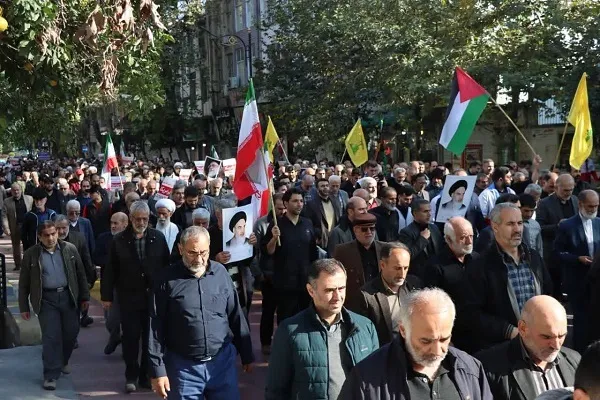 راه‌پیمایی محکومیت جنایات اسرائیل و حمایت از مردم مظلوم غزه و لبنان در ساری