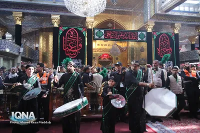 حضور دسته جات عزاداری در بین الحرمین در آستانه اربعین حسینی