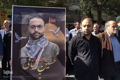 مراسم تشییع پیکر مطهر مدافع امنیت، بسیجی شهید «حسین اجاقی» در تبریز