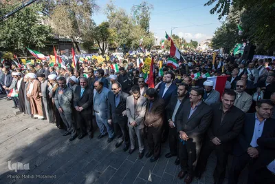 راهپیمایی ۱۳ آبان در قزوین