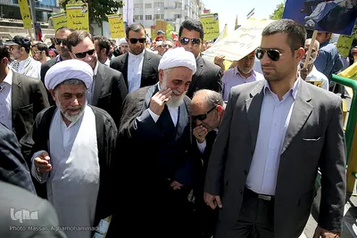 حضور حجت الاسلام ناطق نوری در راهپیمایی روز قدس
