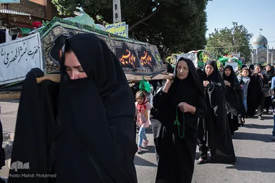 تشییع نمادین شهدای کربلا توسط قوم بنی اسد در قزوین⁩