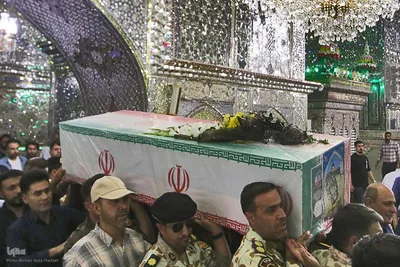 وداع و تشییع تکاور شهید محمد آزادی در حرم شاهچراغ(ع)