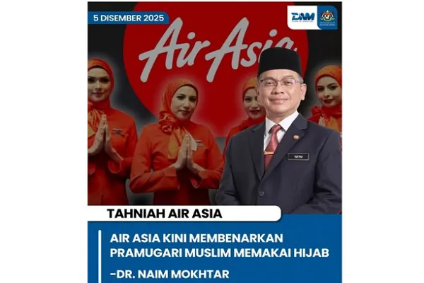 Penghargaan Menteri Malaysia terhadap keputusan syarikat penerbangan yang menyokong pemakaian hijab