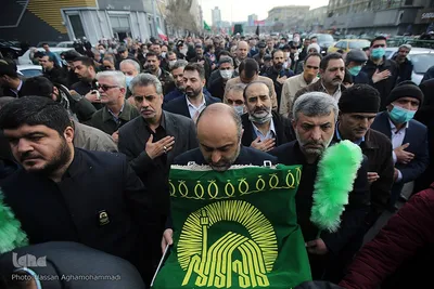 آیین خاکسپاری پیکر مطهر شهید گمنام دوران دفاع مقدس در وزارت تعاون، کار و رفاه اجتماعی