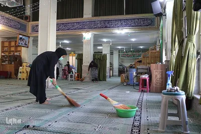 غبارروبی و عطرافشانی مسجد جامع سعدی شیراز‎‎