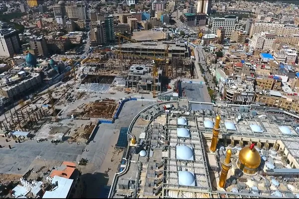 فعالیت ۲۴ ساعته کارگران و مهندسان روزه‌دار در طرح توسعه حرم حسینی + عکس و فیلم