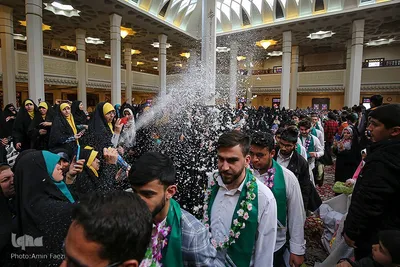 استقبال از حافظان قرآن و ادای احترام به شهدای حرم شاهچراغ(ع)‎‎