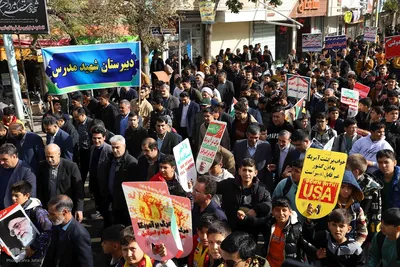راهپیمایی روز ۱۳ آبان در شهرستان اهر