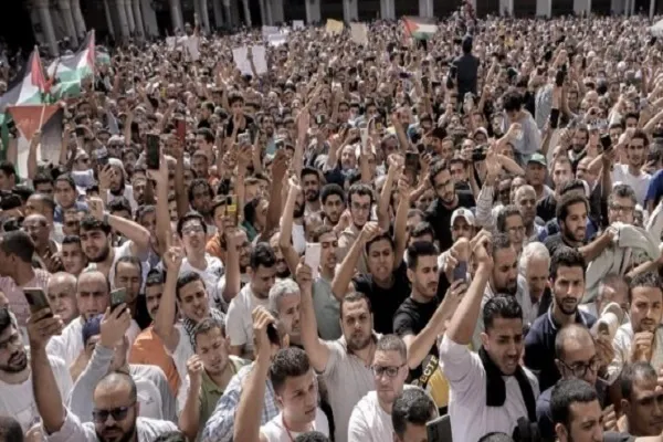 İordaniya xalqı Fələstinə dəstək üçün küçələrə axışıb