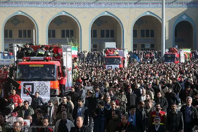 مراسم تشییع ۱۶آتش نشان شهید حادثه  پلاسکو