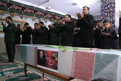 آئین وداع با پیکر شهید عبدالله اسکندری در شهرستان خرامه