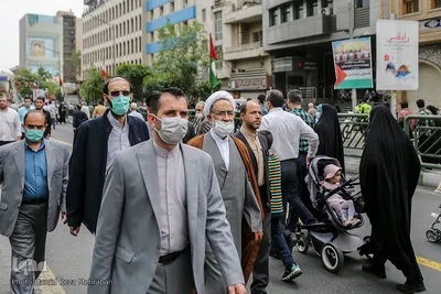 حیدر مصلحی، وزیر اطلاعات سابق در دولت دهم در راهپیمایی روز قدس