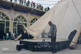 برپایی خیمه‌های عزا در زرقان استان فارس‎‎