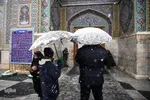 بارش اولین برف زمستانی در مشهد ـ حرم رضوی