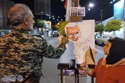 سومین شب از نمایشگاه نقاشی شهدایی در اجتماع شبانه بابلسر