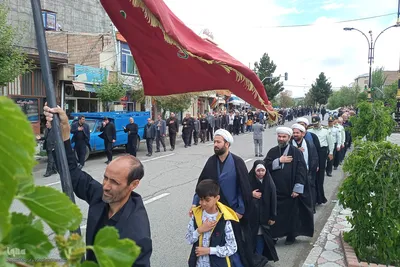 مراسم سوگواری و عزاداری خیابانی سالروز شهادت حضرت امام جعفر صادق(ع) در اهر