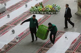 سفره افطاری حرم حضرت معصومه در شب میلاد امام حسن مجتبی(ع)