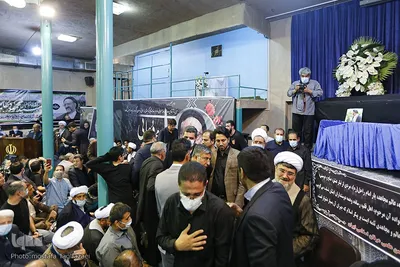 مراسم وداع با پیکر حجت الاسلام و المسلمین سید محمود دعایی در حسینیه جماران