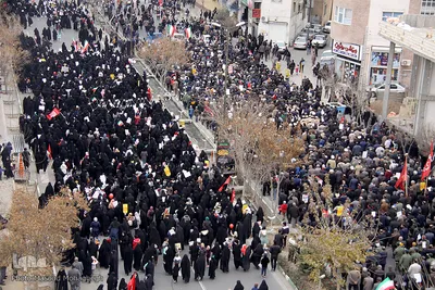 راهپیمایی مردم سمنان در حمایت از پاسخ موشکی سپاه