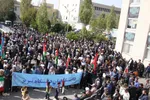 تجمع حوزویان و دانشگاهیان در اعتراض به حمله وحشیانه اسرائیل به بیمارستان غزه‎