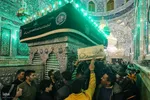 آیین وداع با پیکرهای مطهر چهار شهید گمنام دوران دفاع مقدس در حرم مطهر شاهچراغ(ع)‎