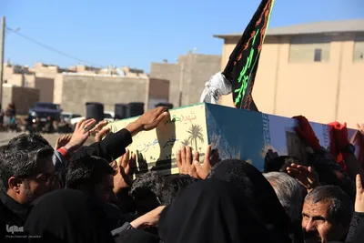 مراسم‌ خاکسپاری شهید گمنام دربوستان الهیه بیرجند