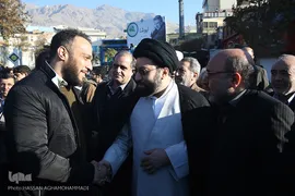 حضور فرزند رهبر معظم انقلاب در مراسم تشییع پیکر مرحوم استاد حبیب الله چایچیان