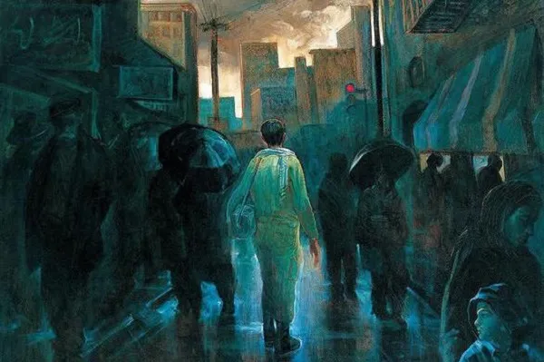 تابلوی نقاشی «بسیجی» در نگاه‌خانه سوره حوزه هنری