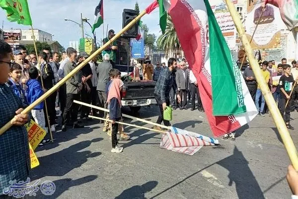 راه‌پیمایی ضد صهیونیستی در حمایت از مردم غزه مردم بابلسر