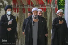دسته عزاداری طلاب و روحانيون شیراز در سومين روز شهادت امام حسین(ع)